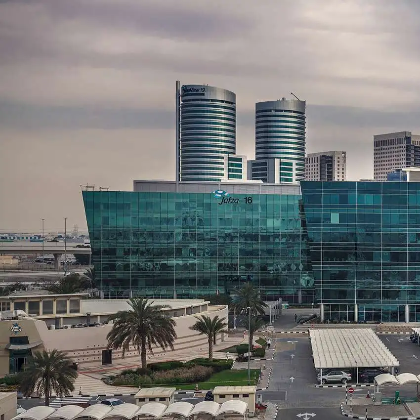 Office buildings inside Jebel Ali Free Zone, Dubai